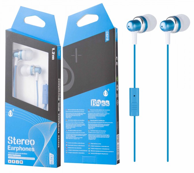 Sluch�tka PLUS C6218 s mikrofonem, modr�