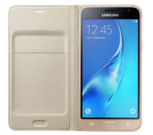 Samsung flip. pouzdro s kaps. pro Galaxy J3, zlat�