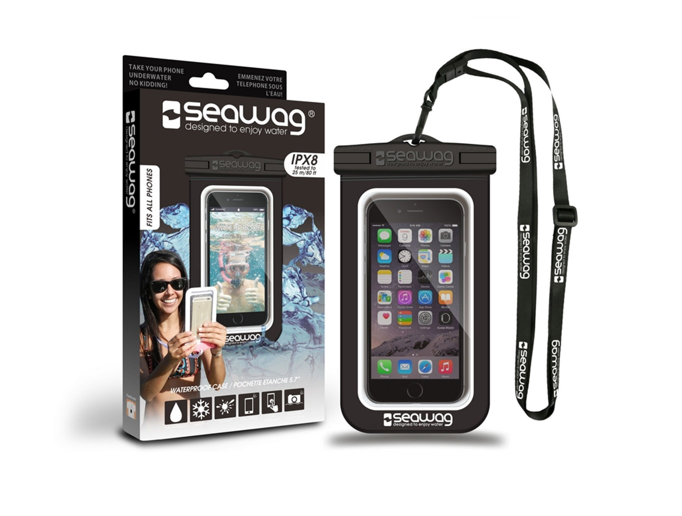 SEAWAG Vod�odoln� pouzdro pro telefon �ern�/B�l�
