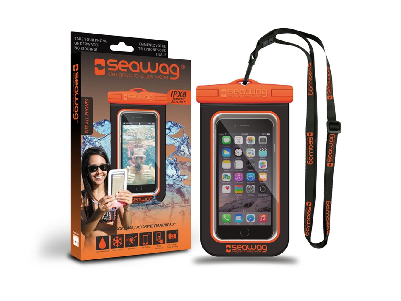 SEAWAG Vod�odoln� pouzdro pro telefon �ern�/Oran�ov�