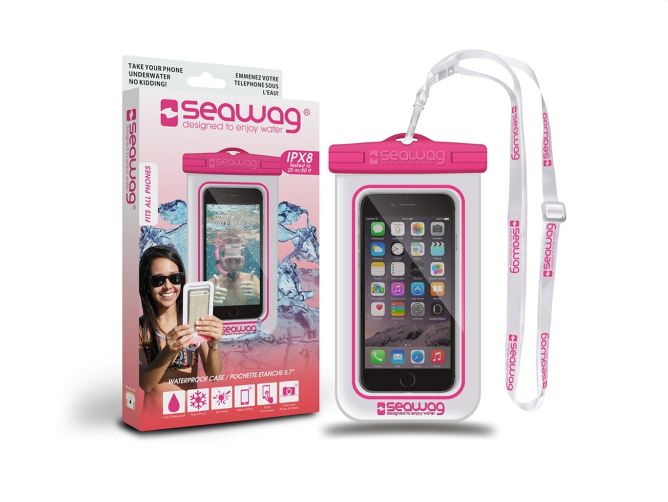 SEAWAG Vod�odoln� pouzdro pro telefon B�l�/R��ov�