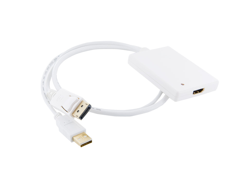 4World Adapt�r DisplayPort M-HDMI F 0.5m White 
