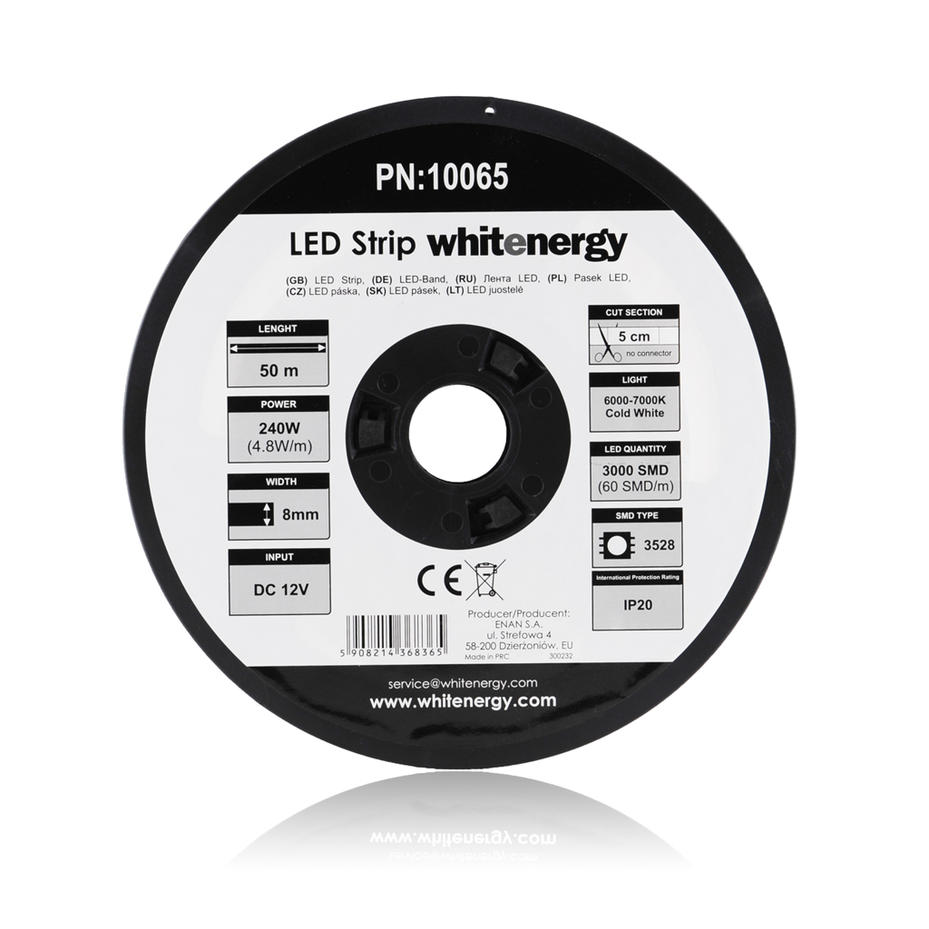 WE LED p�ska 50m SMD3528 4.8W/m 8mm studen� b�l�