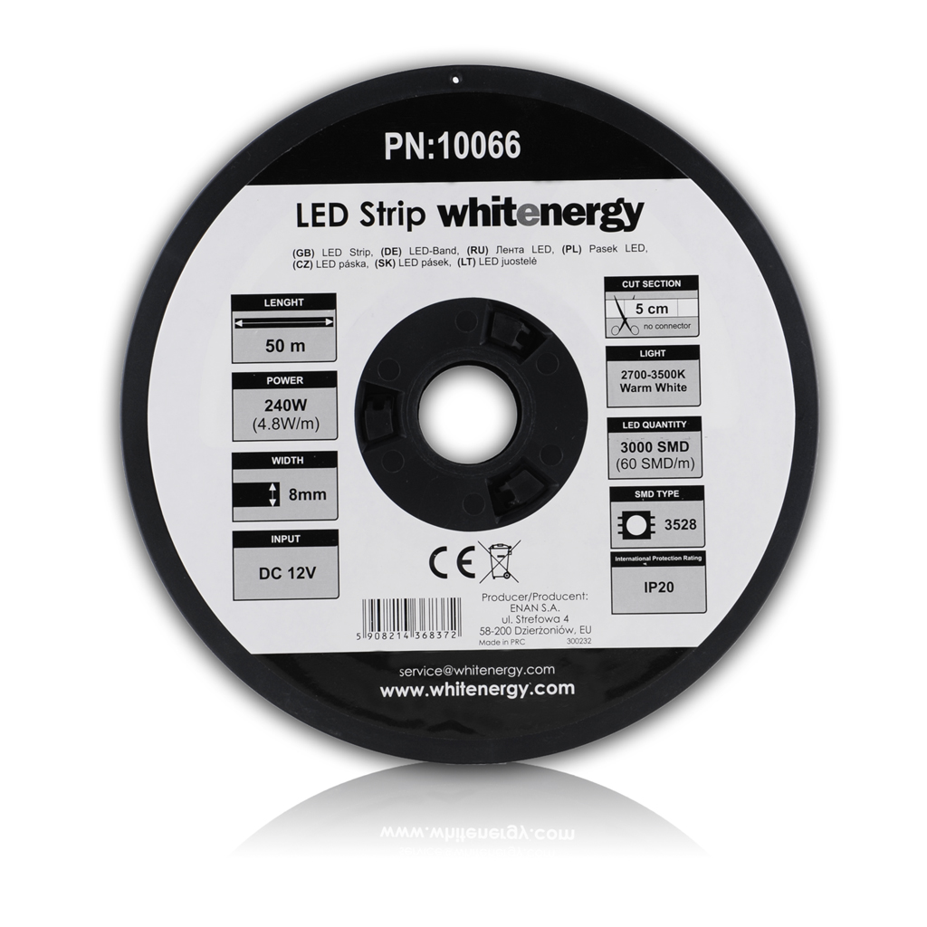 WE LED p�ska 50m SMD3528 4.8W/m 8mm tepl� b�l�