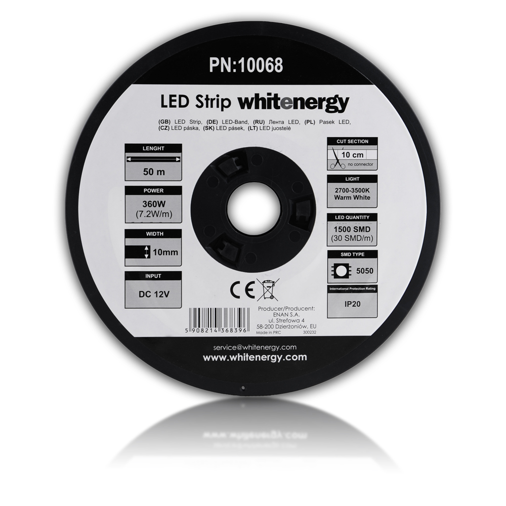 WE LED p�ska 50m SMD5050 7.2W/m 10mm tepl� b�l�