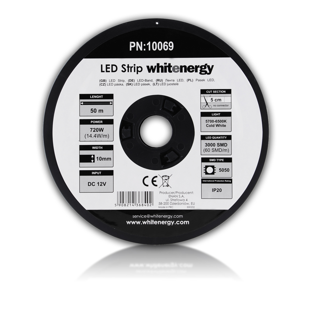 WE LED p�ska 50m SMD5050 14.4W/m 10mm studen� b�l�