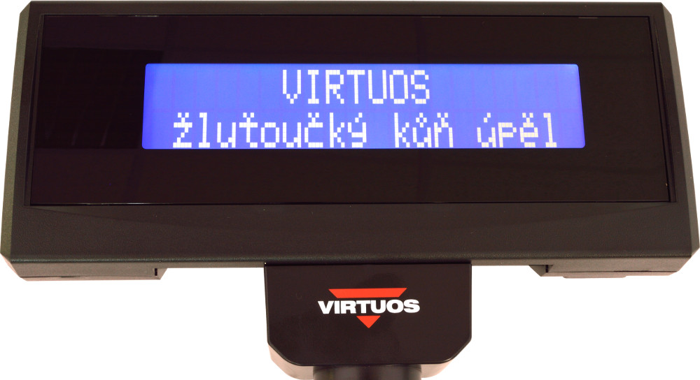 LCD z�kaznick� displej Virtuos FL-2024LB 2x20, USB, 5V, �ern�