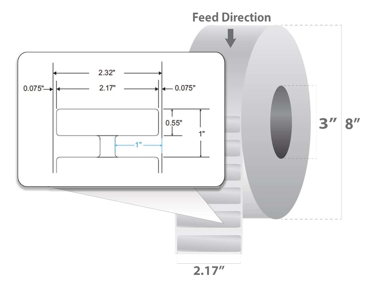 Label RFID,45x13mm,Printable White PET,High Perf. Acrylic Adhesive,800/roll