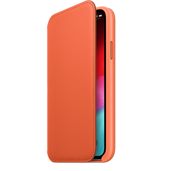 Obrázok iPhone XS Kožené puzdro Folio tmavo oranžové (MVFC2ZM/A)