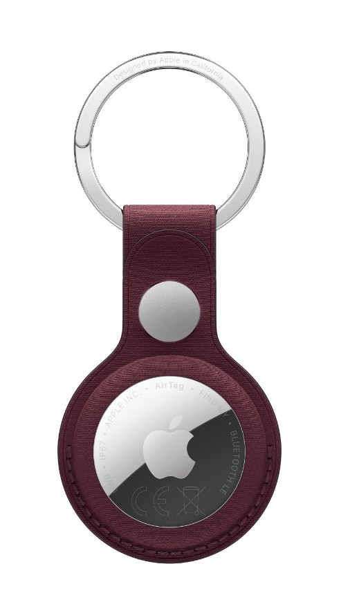AirTag FineWoven Key Ring - Burgundy