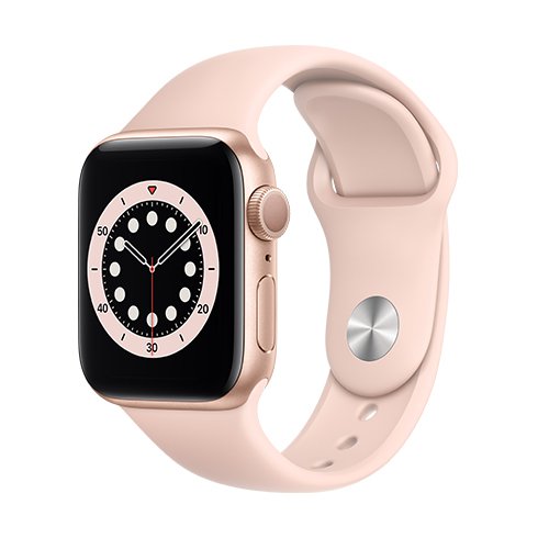 Obrázok Apple Watch Series 6 GPS 44mm pouzdro ze zlatého hliníku - pískově růžový sportovní náramek (M00E3VR/A)