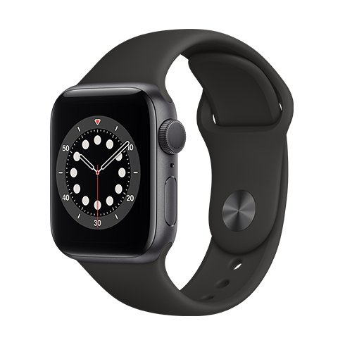 Obrázok Apple Watch Series 6 GPS 40mm pouzdro z vesmírně šedého hliníku - černý sportovní náramek (MG133VR/A)