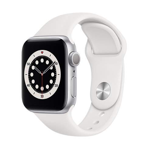 Obrázok Apple Watch Series 6 GPS 40mm pouzdro střírbného hliníku - bílý sportovní náramek (MG283VR/A)