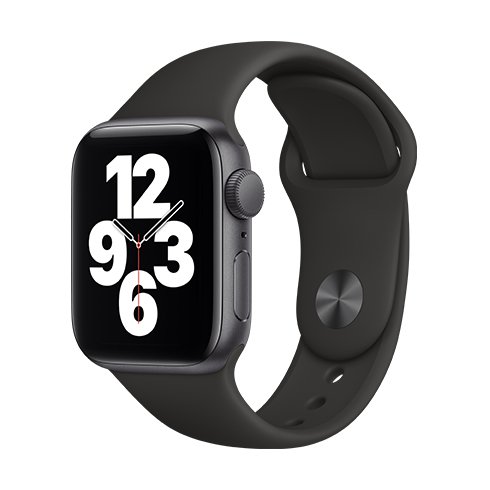 Obrázok Apple Watch SE 40 mm Vesmírne čierny hliník s čiernym športovým remienkom (MYDP2HC/A)