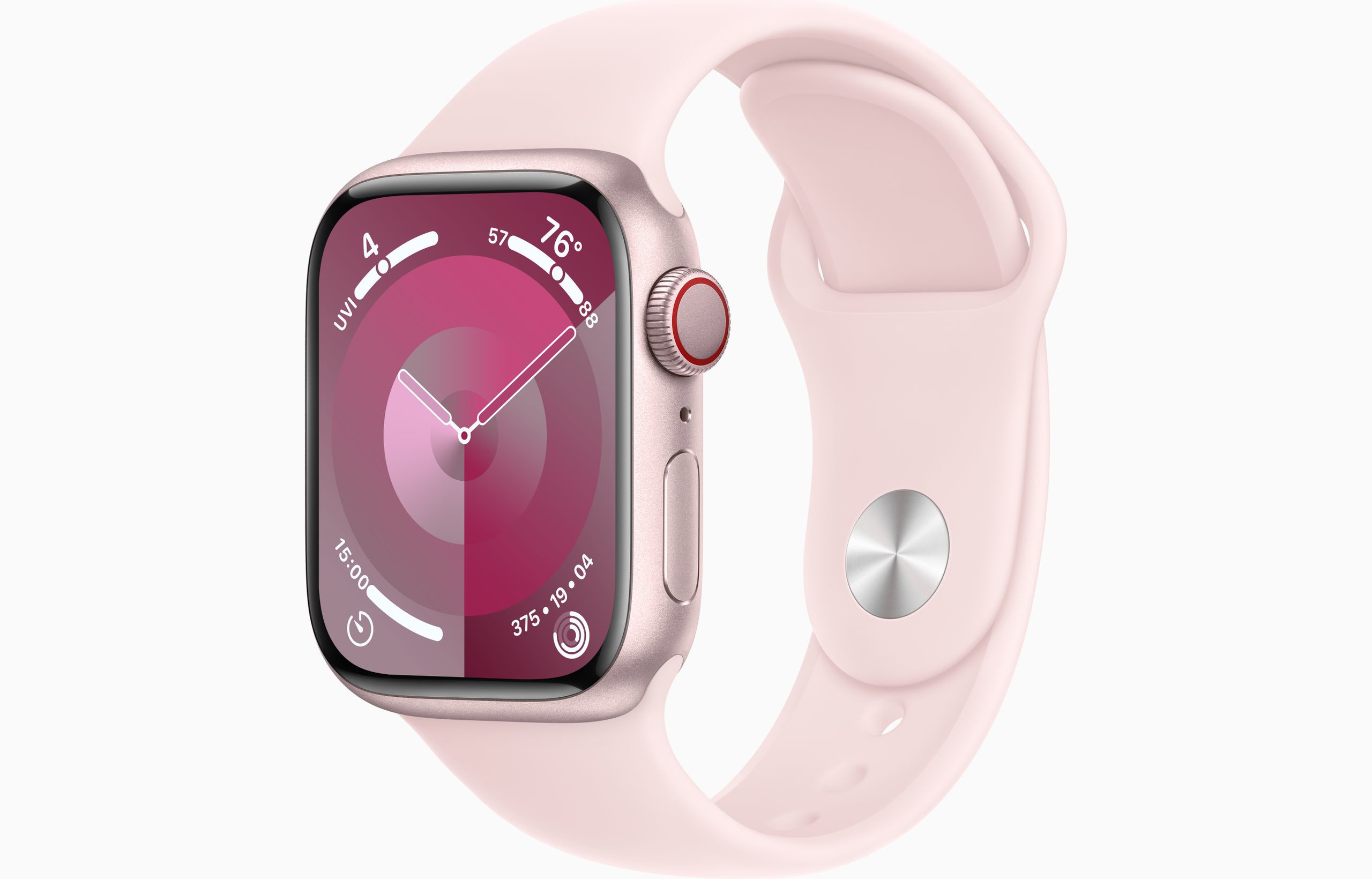 Apple Watch S9 Cell/45mm/Pink/Sport Band/Light Pink/-M/L