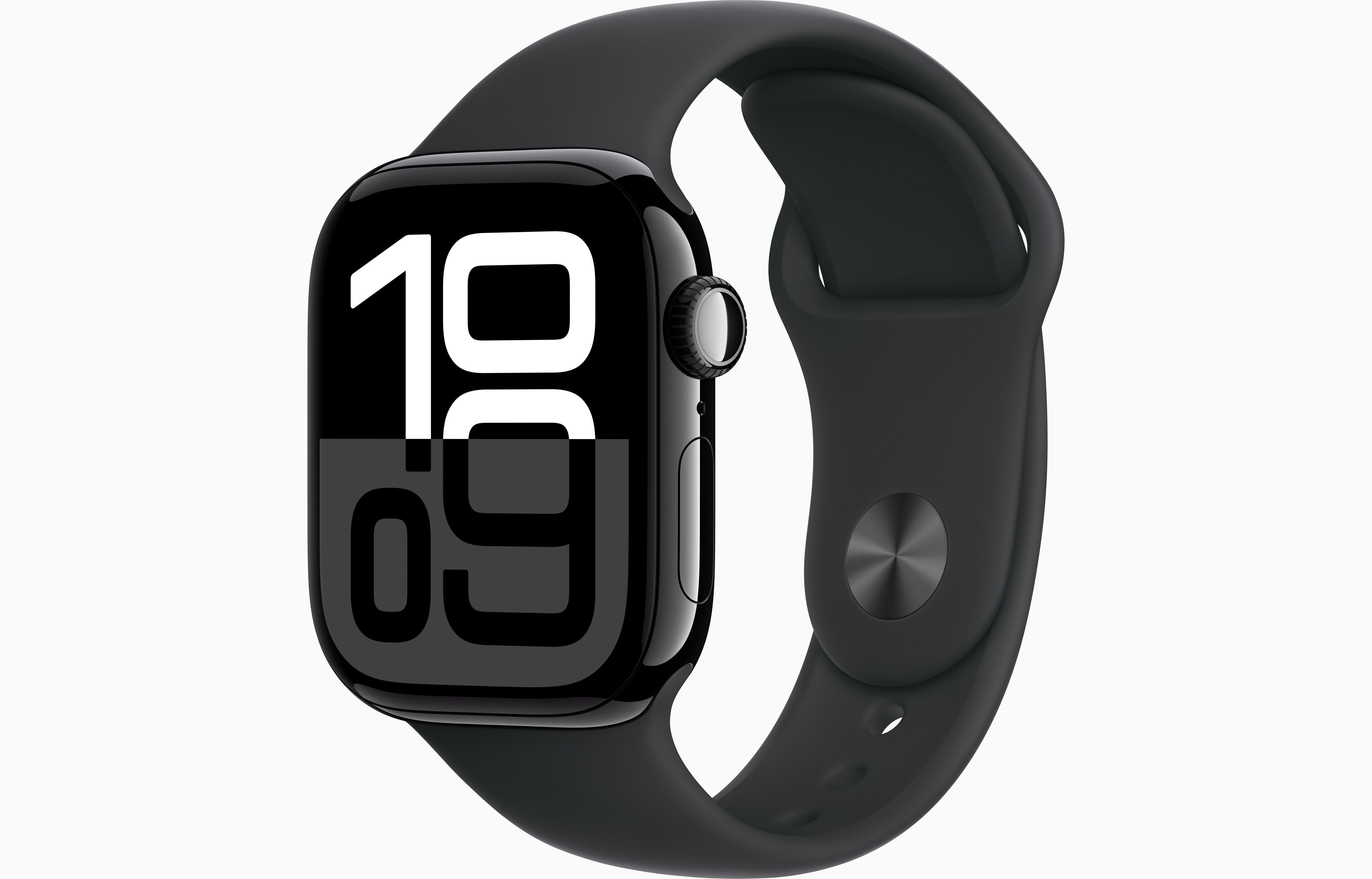 Apple Watch S10/42mm/Jet Black/Sport Band/Black/-S/M