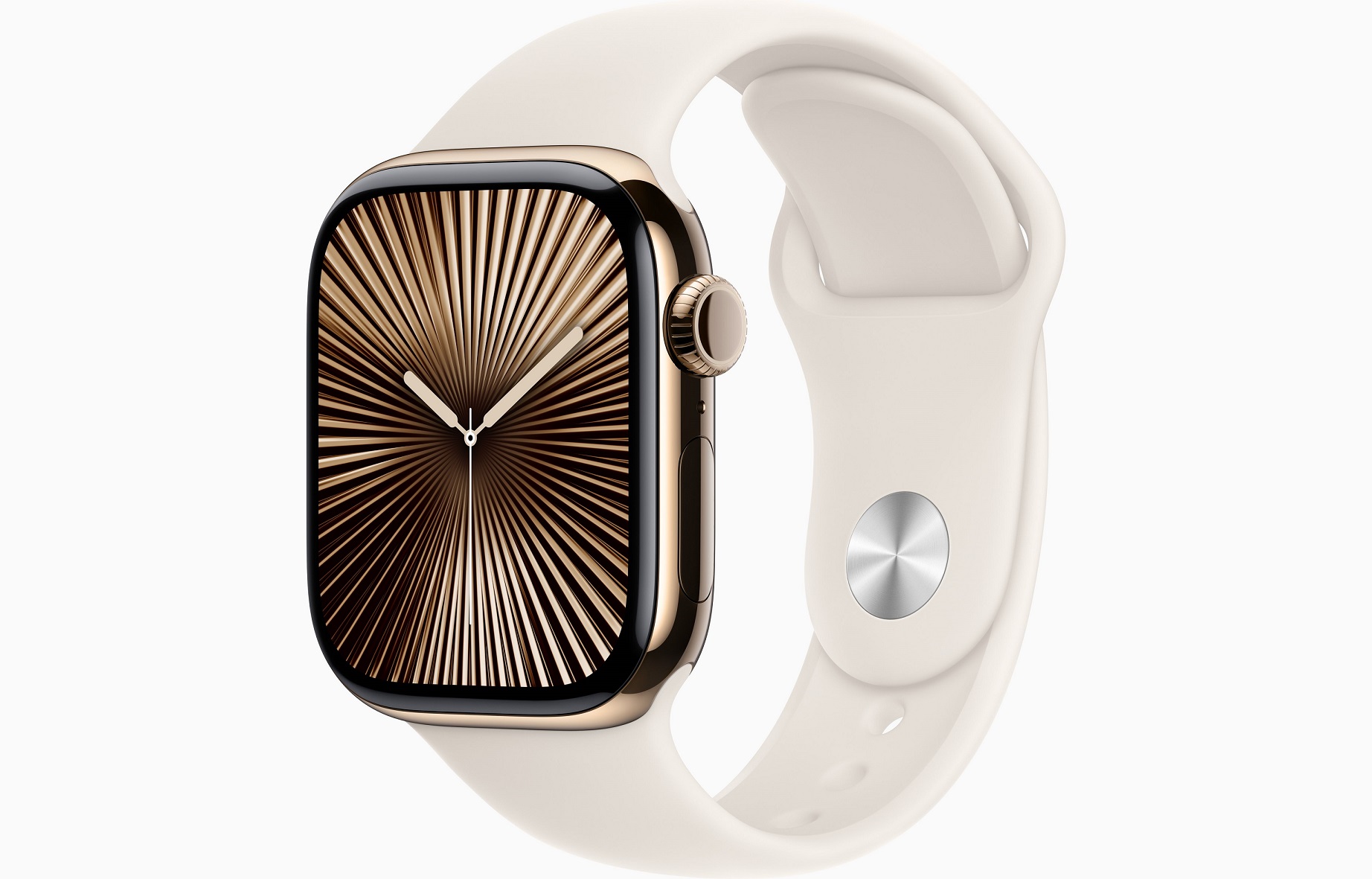 Apple Watch S10 Cell/42mm/Gold/Sport Band/Starlight/-M/L