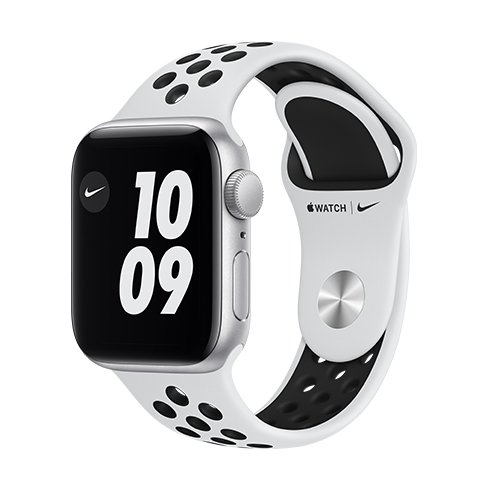 Obrázok Apple Watch Nike Series 6 GPS 40mm pouzdro ze stříbrného hliníku - platinový/černý sportovní řemínek Nike (M00T3VR/A)