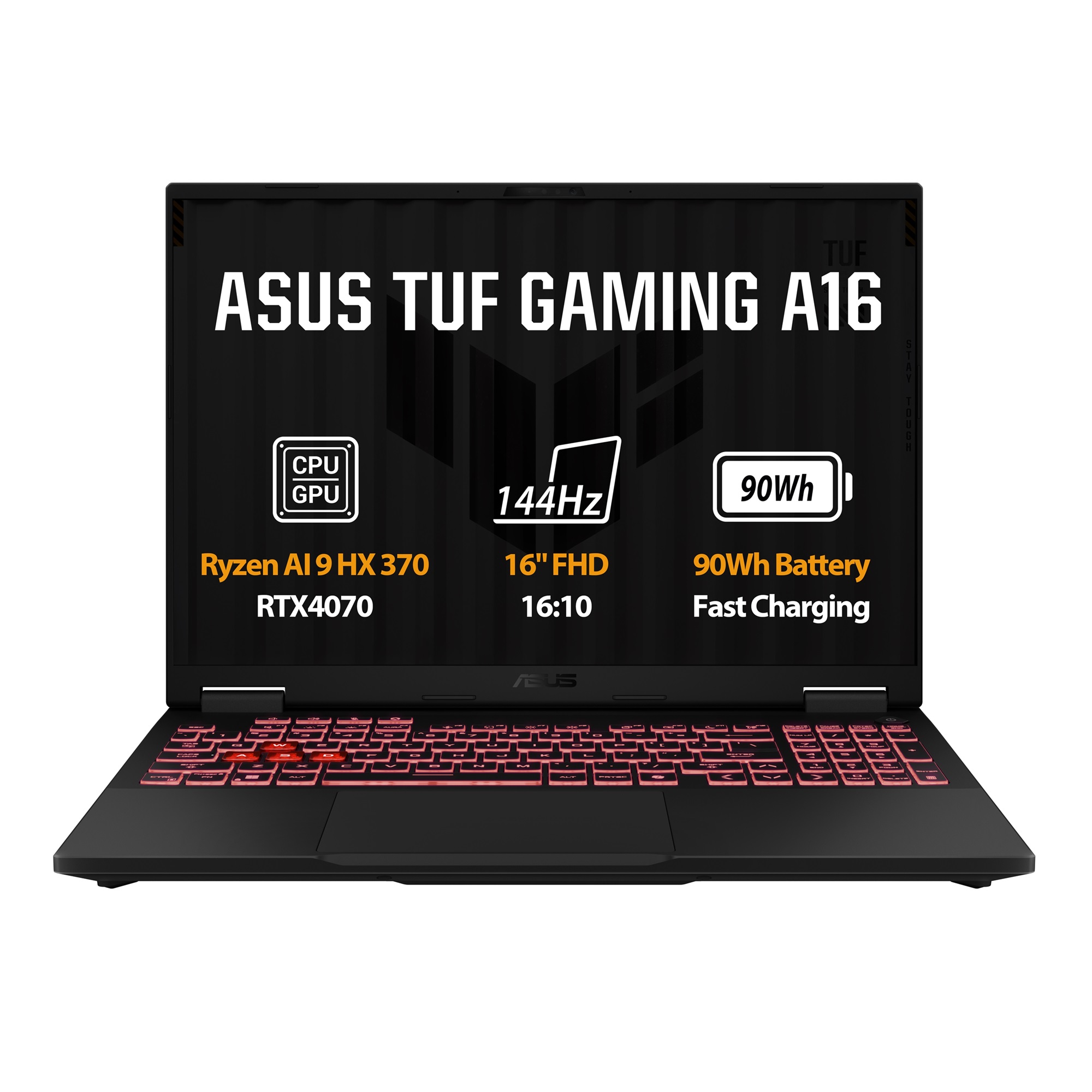 ASUS TUF Gaming A16/FA608WI-RL014W/AI9-HX370/16,0''/WUXGA/32GB/1TB/RTX 4070/W11H/Gray/2R