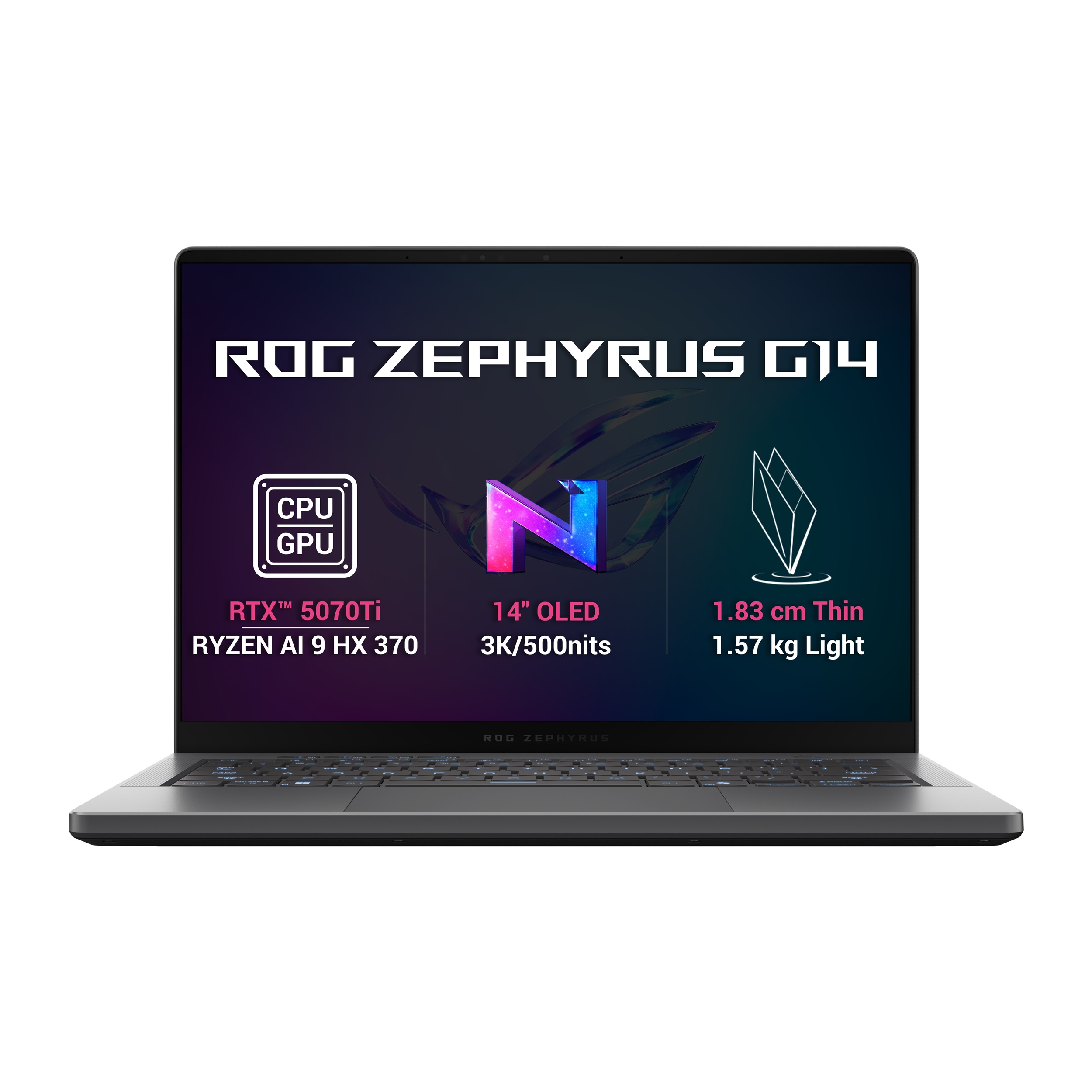 ASUS ROG Zephyrus G14/GA403WR-NEBULA109X/AI9-HX370/14''/2880x1800/32GB/1TB/RTX 5070Ti/W11P/Gray/2R