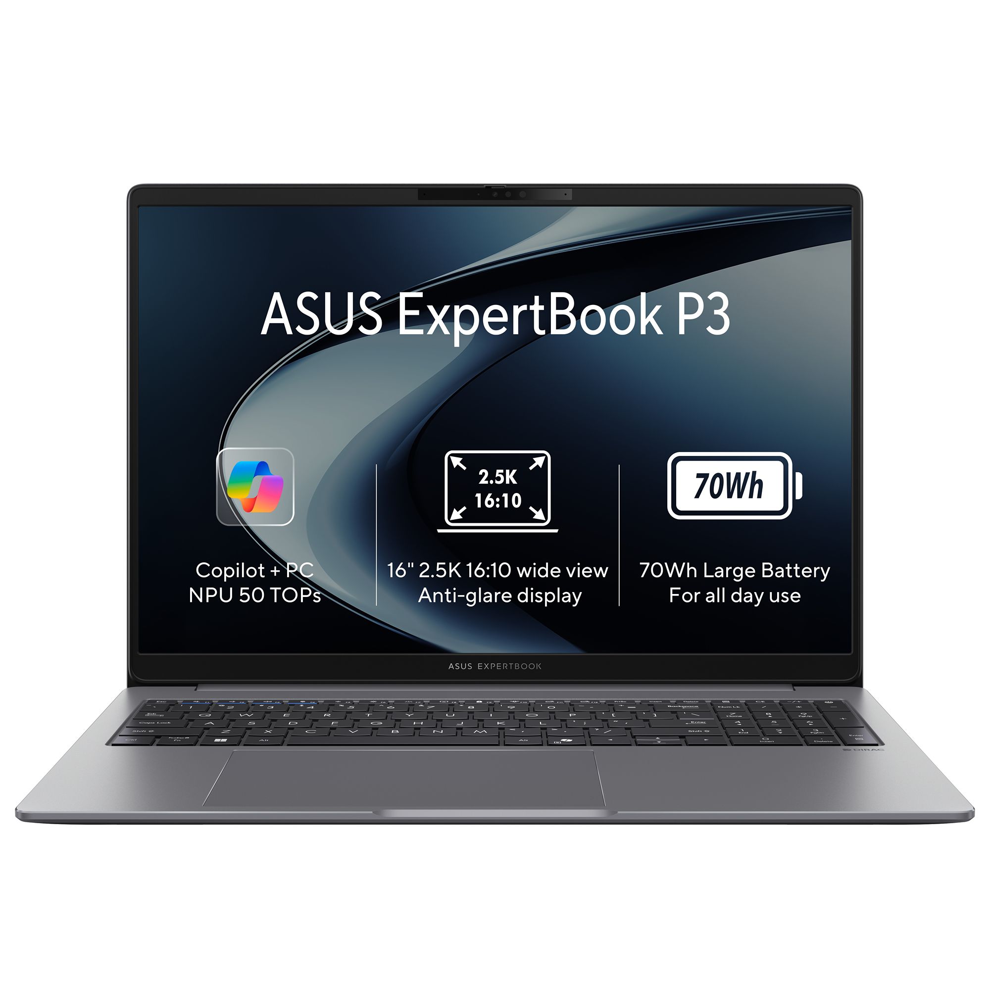 ASUS ExpertBook P3/PM3606CKA-PLR732X/AI7-350/16''/2560x1600/32GB/1TB/AMD int/W11P/Gray/3R On-Site