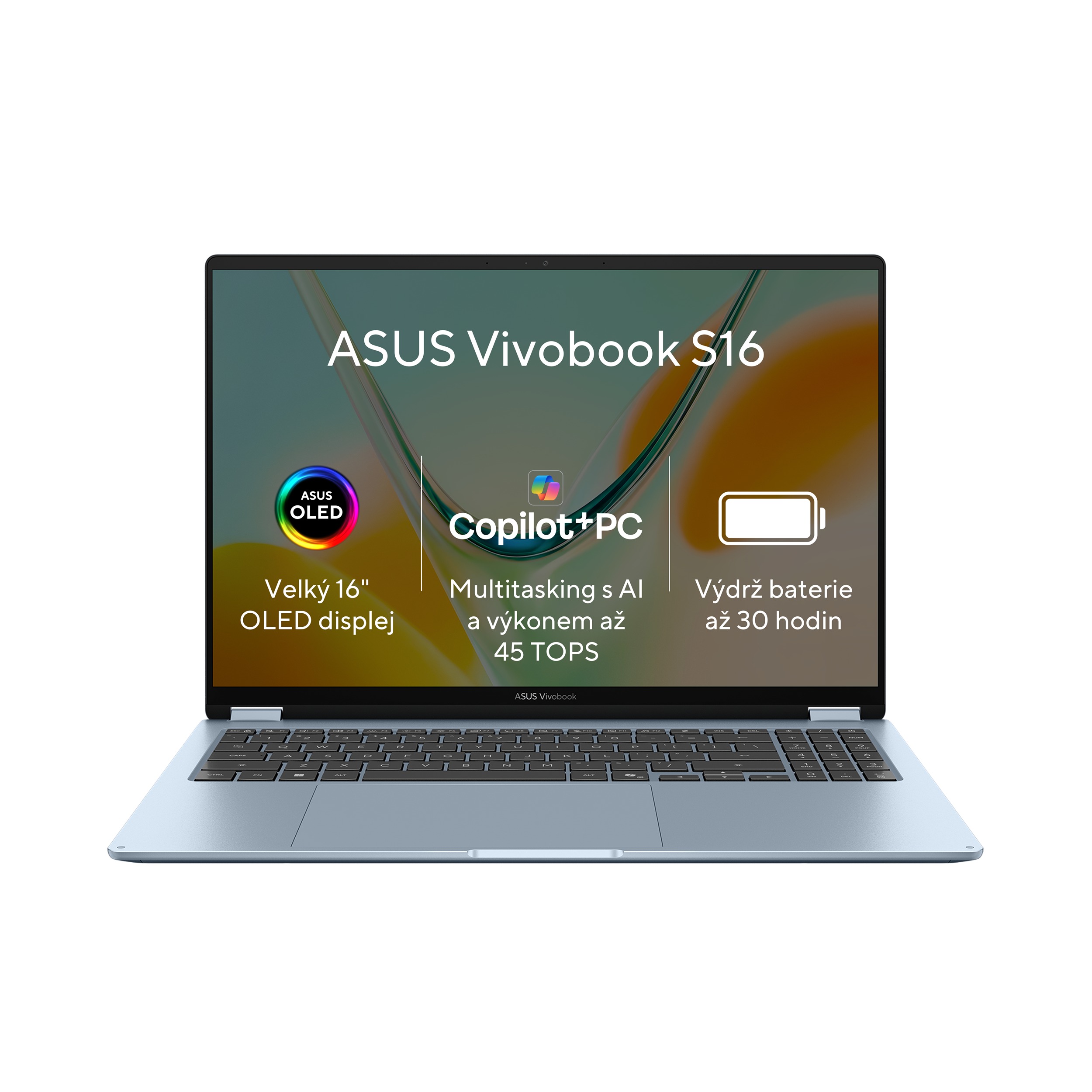 ASUS Vivobook S16/S5608QA/SDX1-26-101/16''/WUXGA/8GB/256GB/Adreno/W11H/Blue/2R
