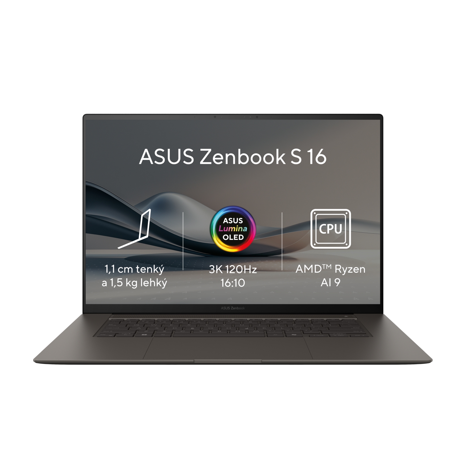 ASUS Zenbook S 16 OLED/UM5606WA/AI9-HX370/16''/2880x1800/T/32GB/2TB SSD/AMD int/W11P/Gray/2R