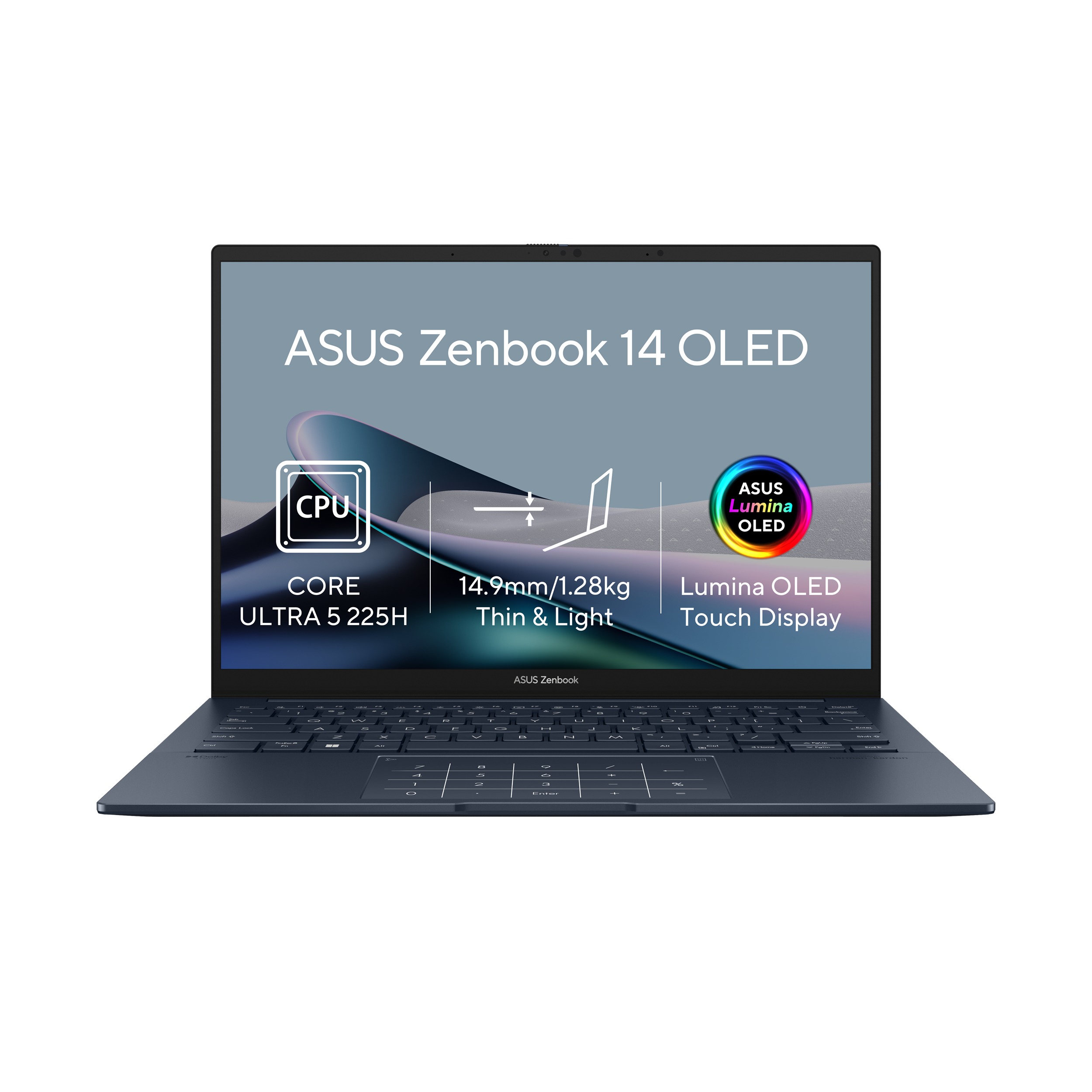 ASUS Zenbook 14/UX3405CA-OLED1676WZ/U5-225H/14''/WUXGA/T/16GB/512GB/Intel int/W11H/Blue/2R