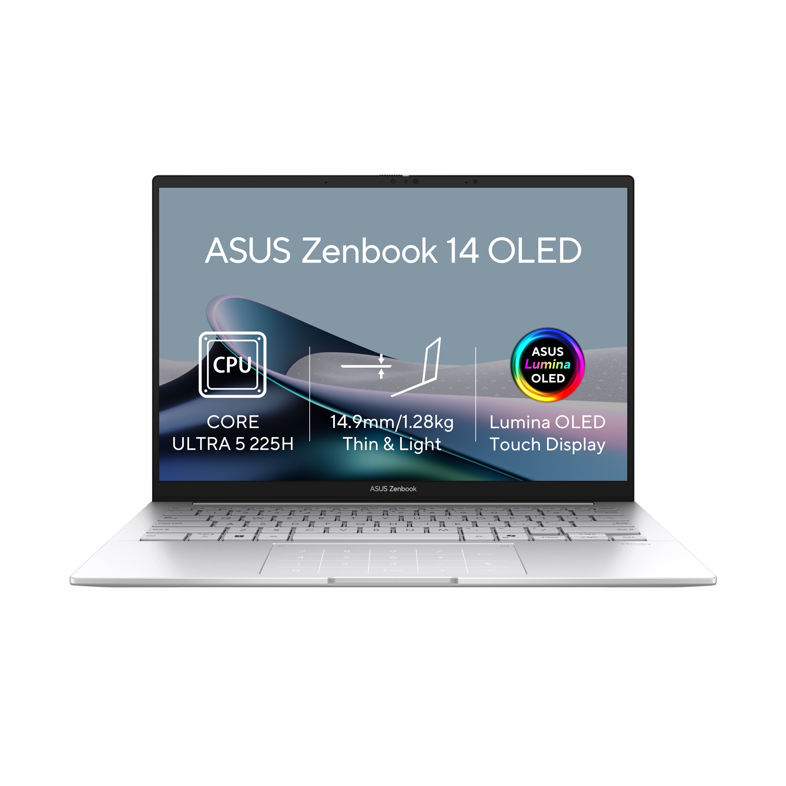 ASUS Zenbook 14/UX3405CA-OLED577WZ/U5-225H/14''/WUXGA/T/16GB/512GB/Intel int/W11H/Silver/2R