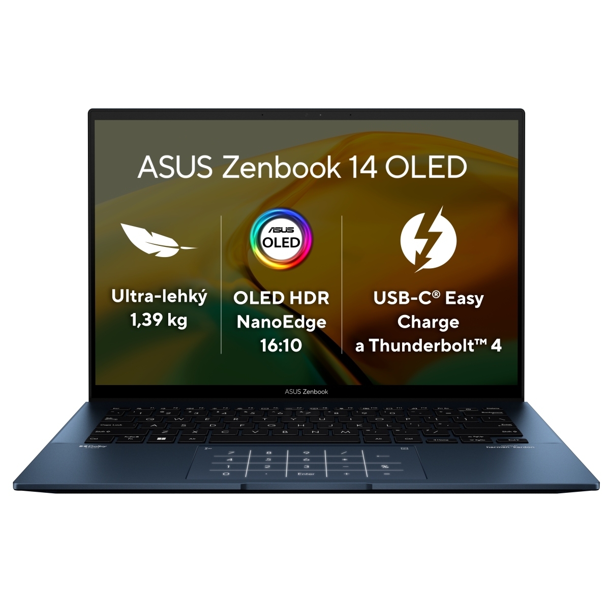 ASUS Zenbook 14 OLED/UX3402VA/i7-13700H/14''/2880x1800/16GB/1TB SSD/Iris Xe/W11H/Blue/2R