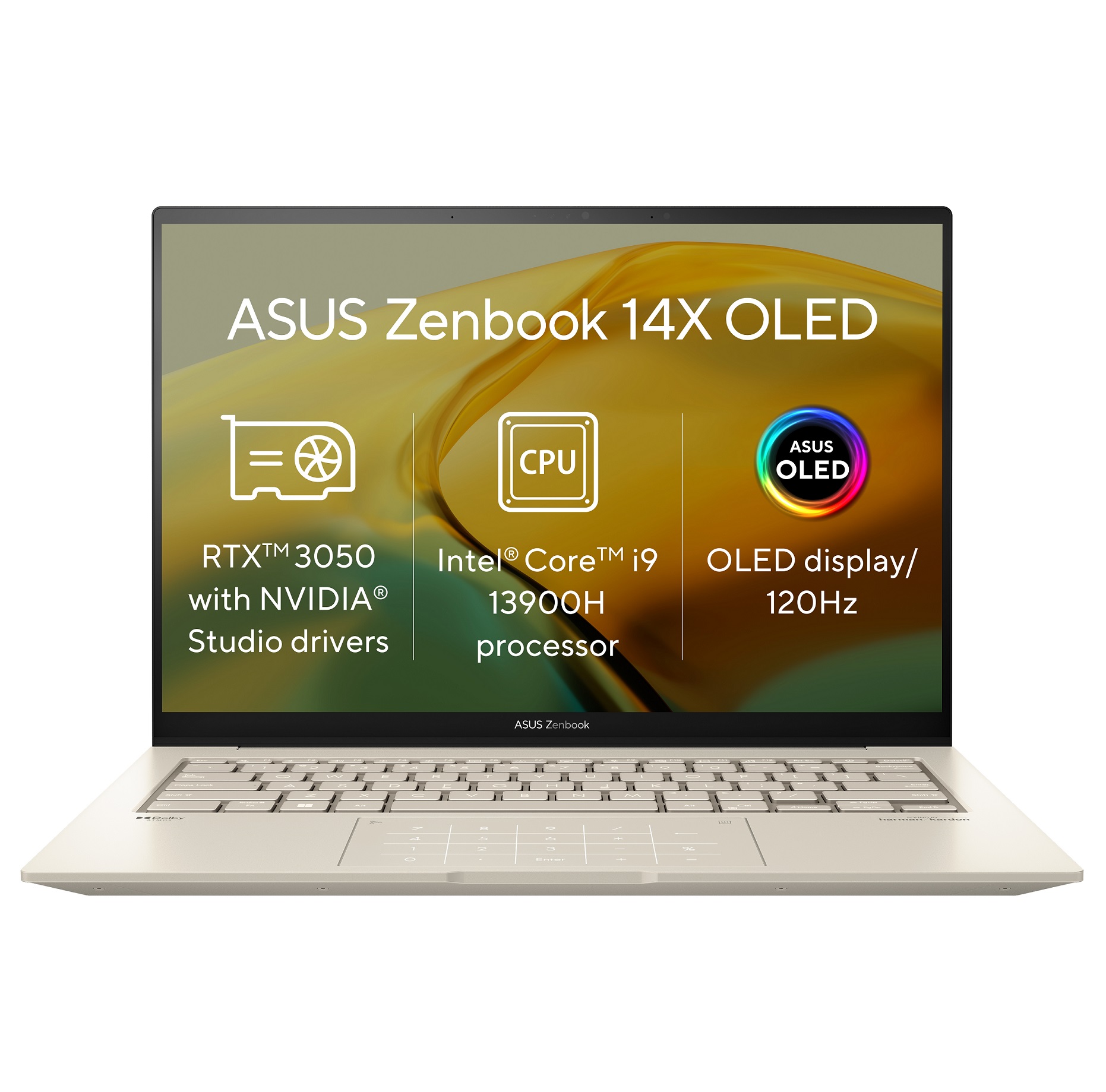 ASUS Zenbook 14X OLED/UX3404VC/i9-13900H/14,5''/2880x1800/T/32GB/1TB SSD/RTX 3050/W11H/Sand Beige/2R
