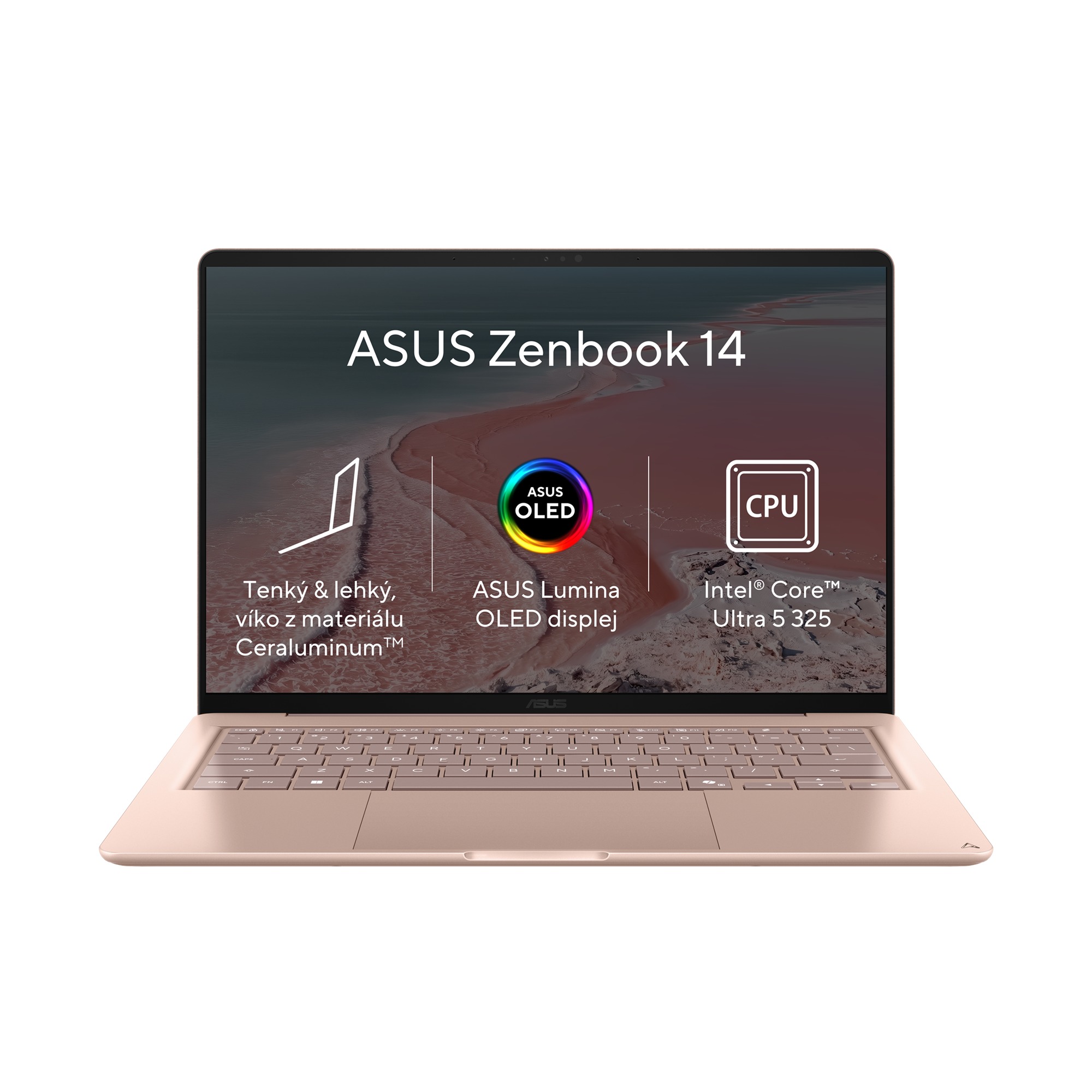 ASUS Zenbook 14/UX3480AA-OLED284W/U5-325/14''/WUXGA/16GB/512GB/Intel int/W11H/Pink/2R