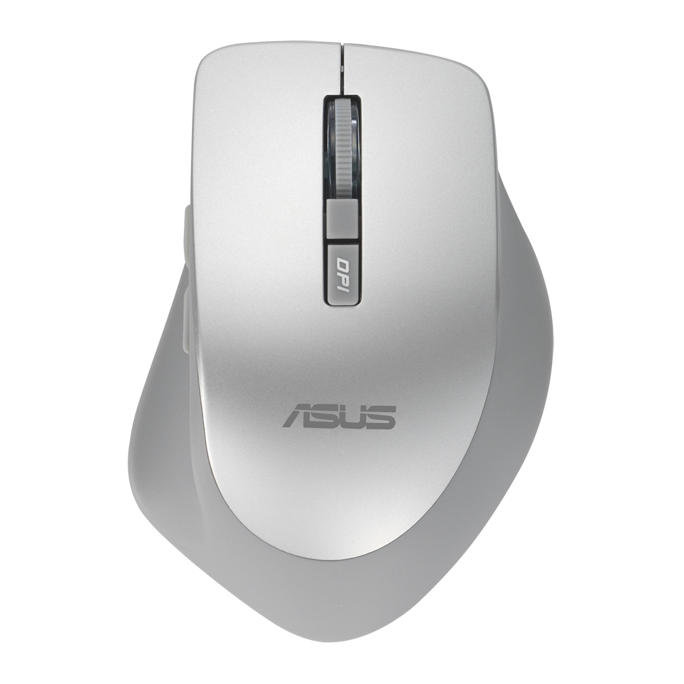 ASUS WT425/Ergonomická/Optická/Pro praváky/1 600 DPI/Bezdrátové USB/Stříbrná