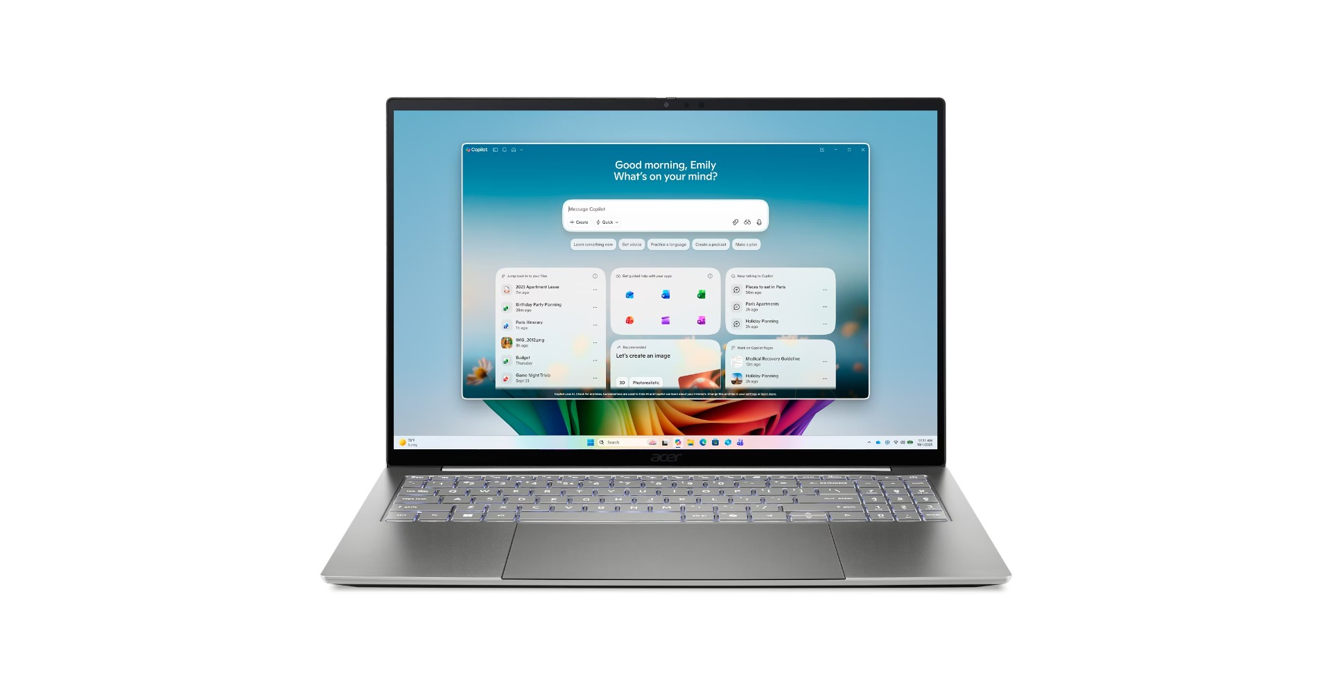 Acer Swift 16 AI/SF16-71T-73YS/UX7-358H/16''/2880x1800/T/32GB/1TB/Intel int/W11H/Gray/2R