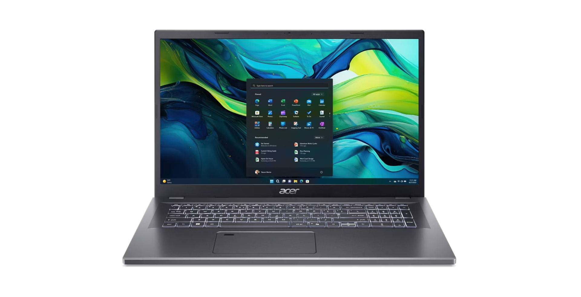 Acer Aspire 17/A17-51M-97MM/9-270H/17,3''/FHD/16GB/512GB/Intel int/W11H/Gray/2R