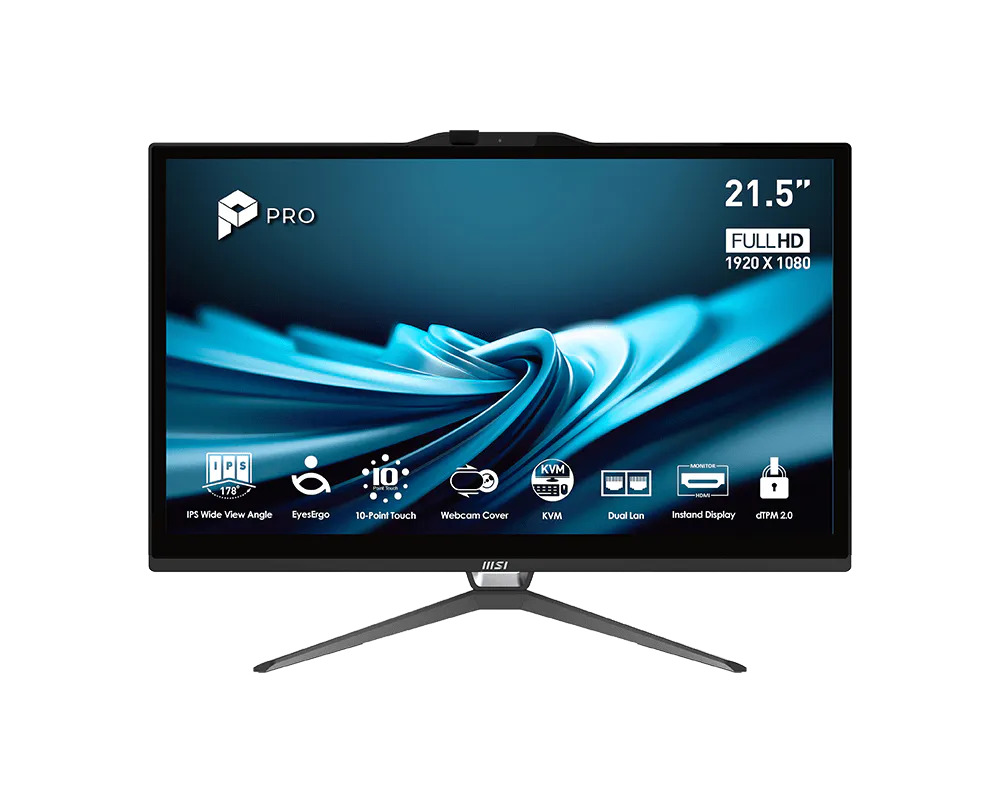 MSI PRO/AP222T 14MA-668EU/21,5''/FHD/T/G7400/8GB/128GB/Intel int/W11P/Černá/3R