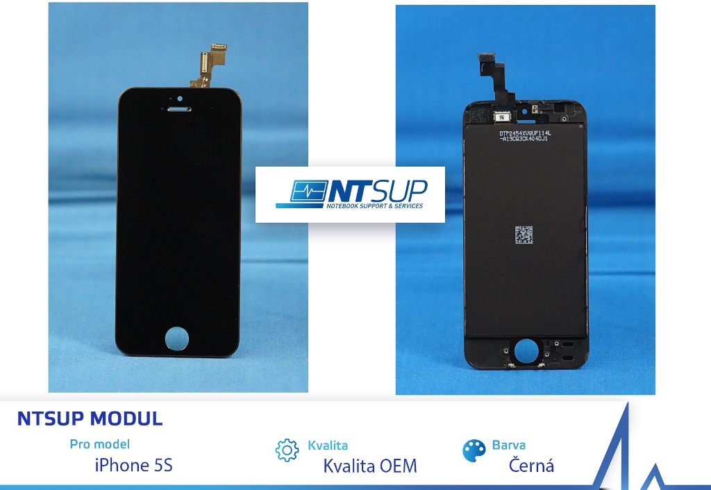 Obrázok NTSUP LCD modul iPhone 5S černý OEM 38890009