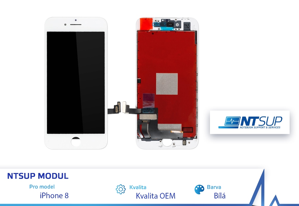 Obrázok NTSUP LCD modul iPhone 8 bílý kvalita B 38890037