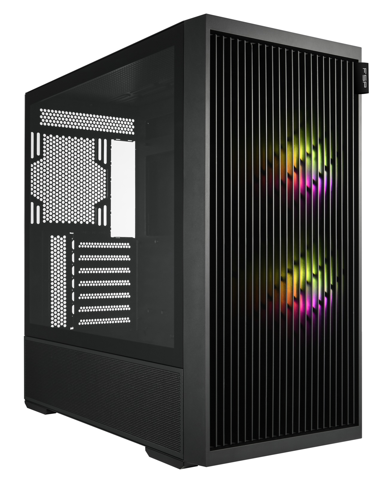 FSP M330-BA/Midi Tower/Transpar./Černá