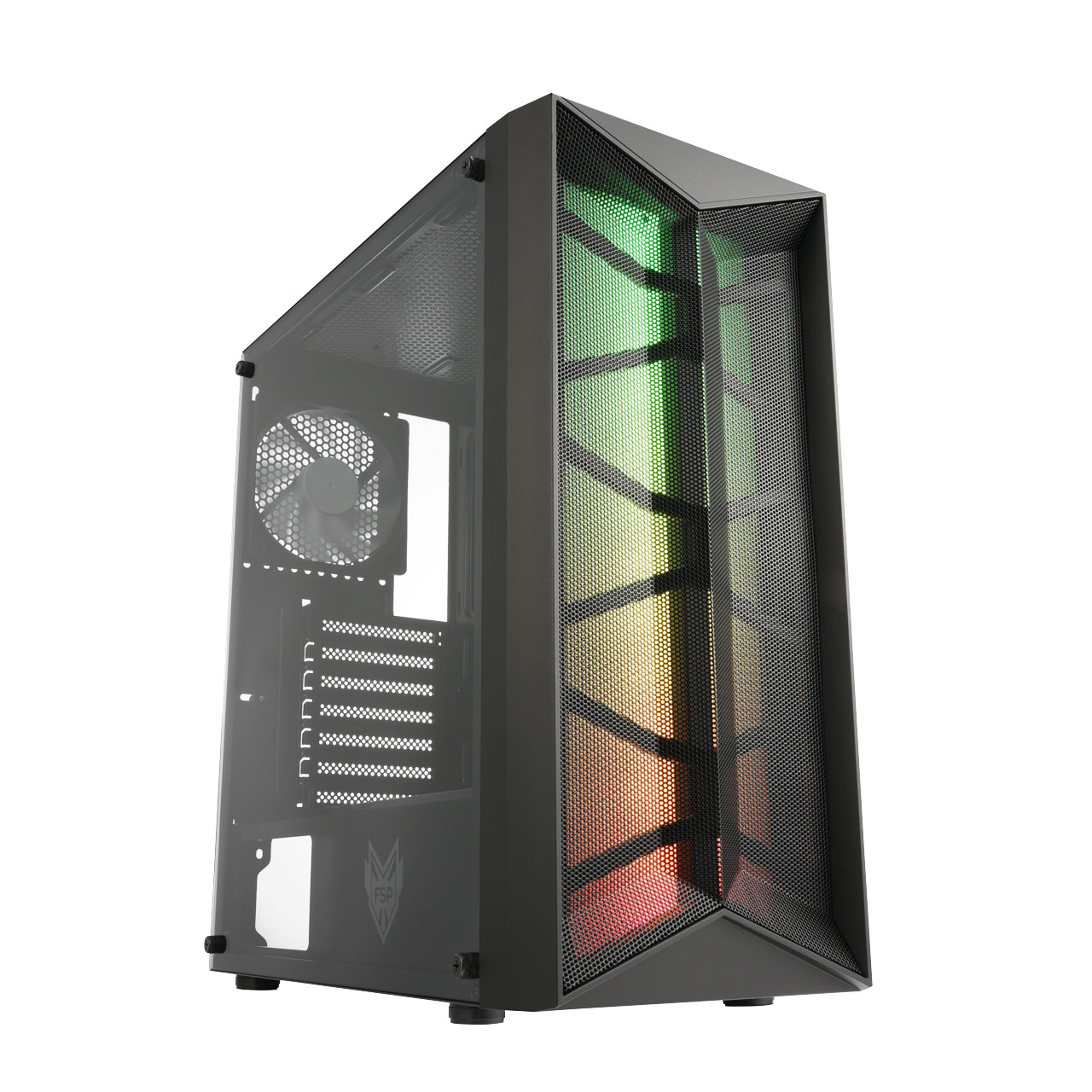 Obrázok FSP/Fortron ATX Midi Tower CMT211 Black, průhledná bočnice, A.RGB POC0000115