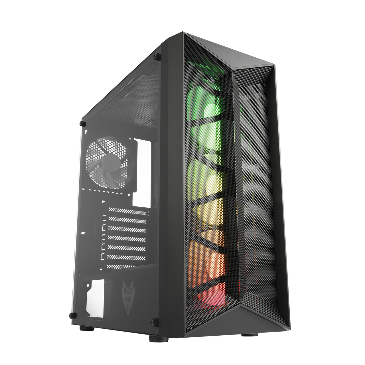 Obrázok FSP/Fortron ATX Midi Tower CMT211A Black, průhledná bočnice, A.RGB POC0000116