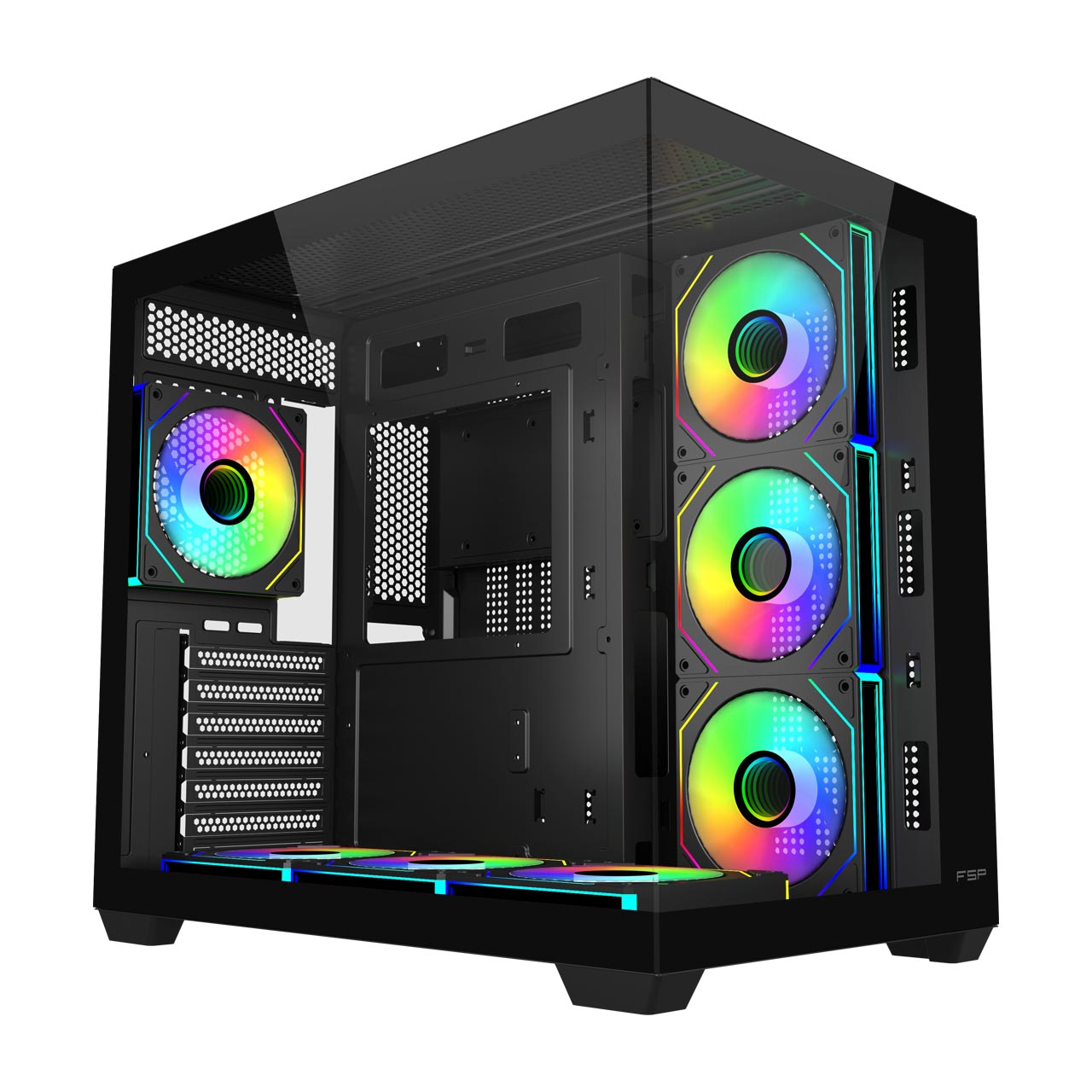 FSP M341-BA/Midi Tower/Transpar./Černá