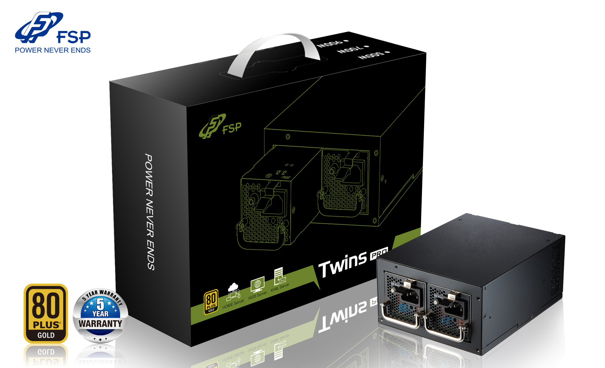 PROMO: FSP TWINS PRO/700W/ATX/80PLUS Gold/Retail