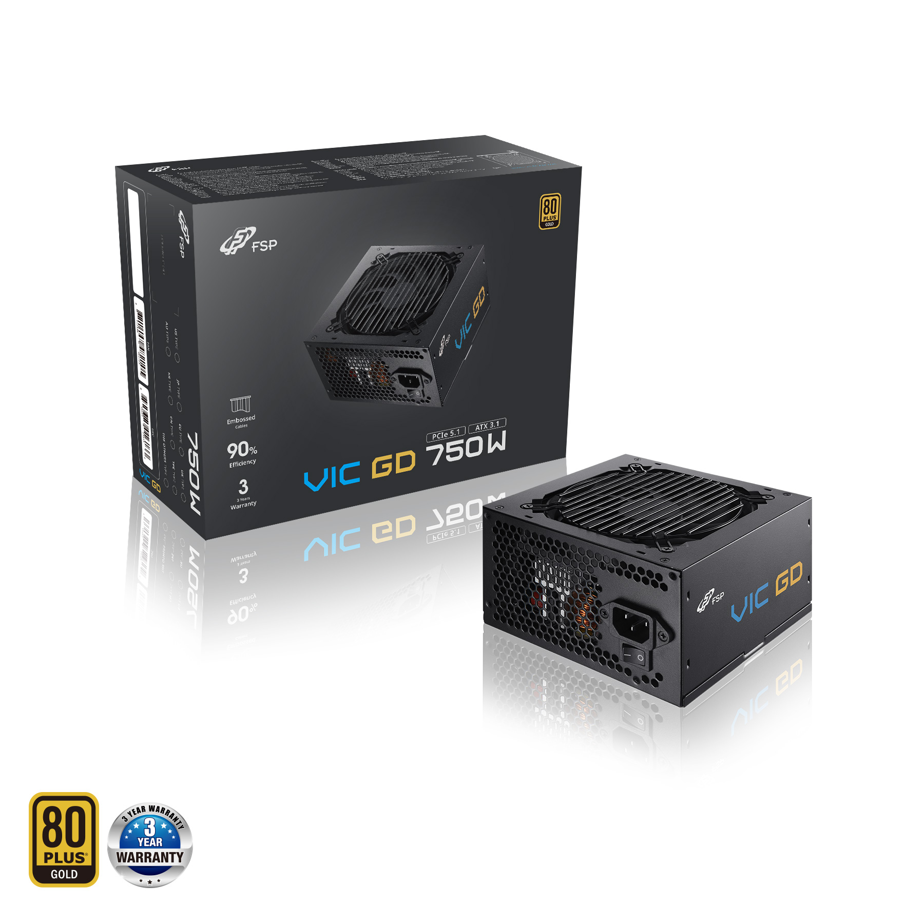FSP VIC GD 750, 80PLUS GOLD, ATX 3.1, 750W