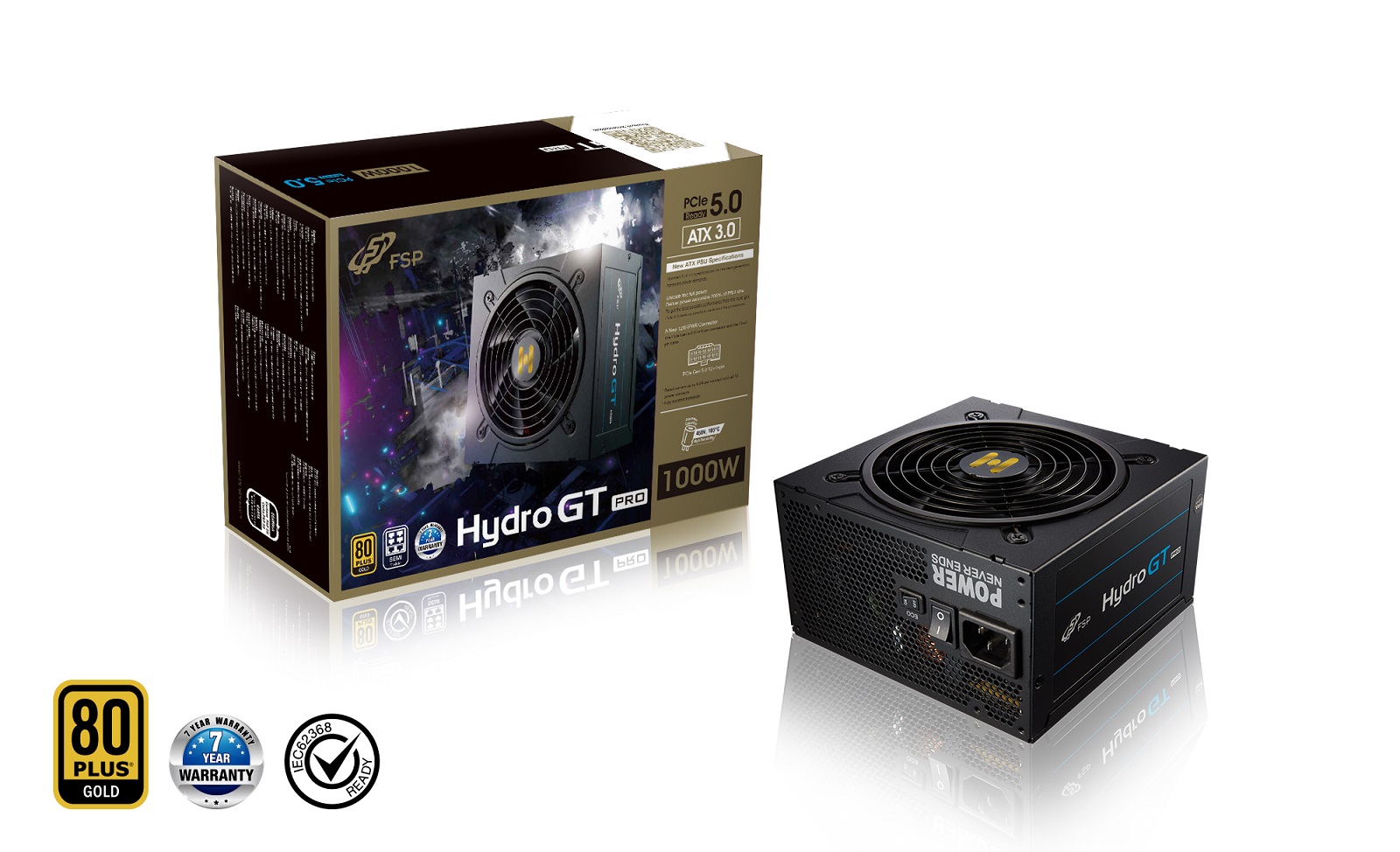 FSP HYDRO GT PRO/1000W/ATX 3.0/80PLUS Gold/Modular/Retail