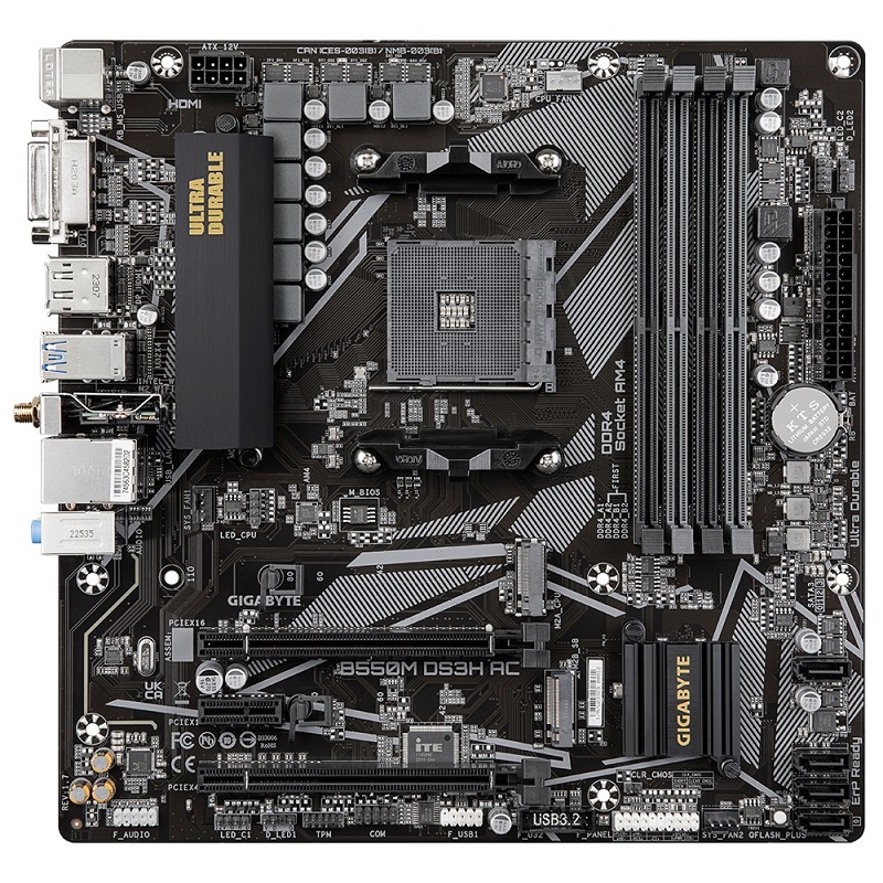 GIGABYTE B550M DS3H AC/AM4/mATX