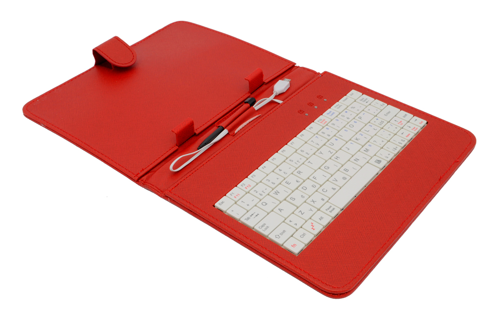 AIREN AiTab Leather Case 2 with USB Keyboard 8'' RED (CZ/SK/DE/UK/US.. layout)