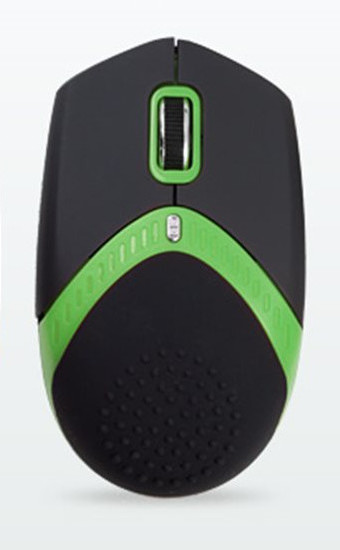 AMEI AM-M101G/Ergonomická/Optická/1 600 DPI/Drátová USB/Černá-zelená