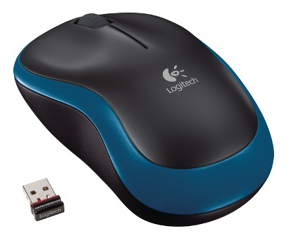 Logitech M185 nano/Kancelářská/Optická/1 000 DPI/Bezdrátová USB/Modrá