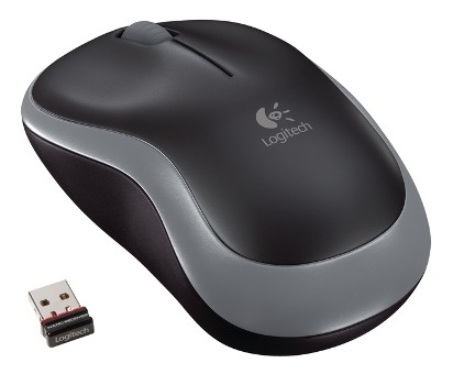 Logitech M185 nano/Kancelářská/Optická/1 000 DPI/Bezdrátová USB/Šedá